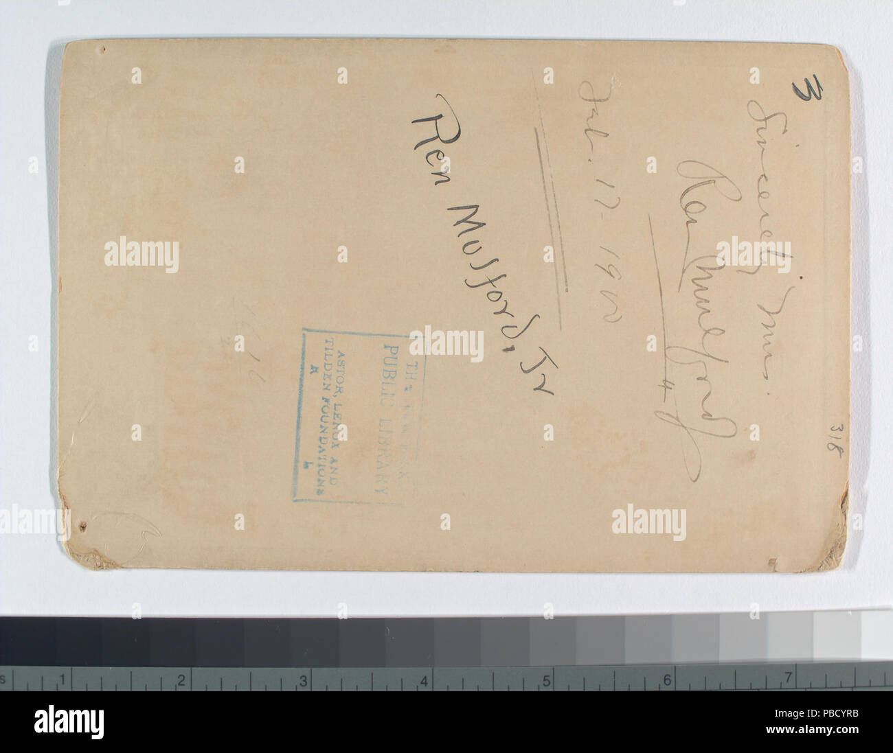 1252 Ren Mulford, Cincinnati corrispondente della vita sportiva, Sinceramente vostro Ren Mulford Feb 17, 1900 (NYPL b13537024-56852) Foto Stock