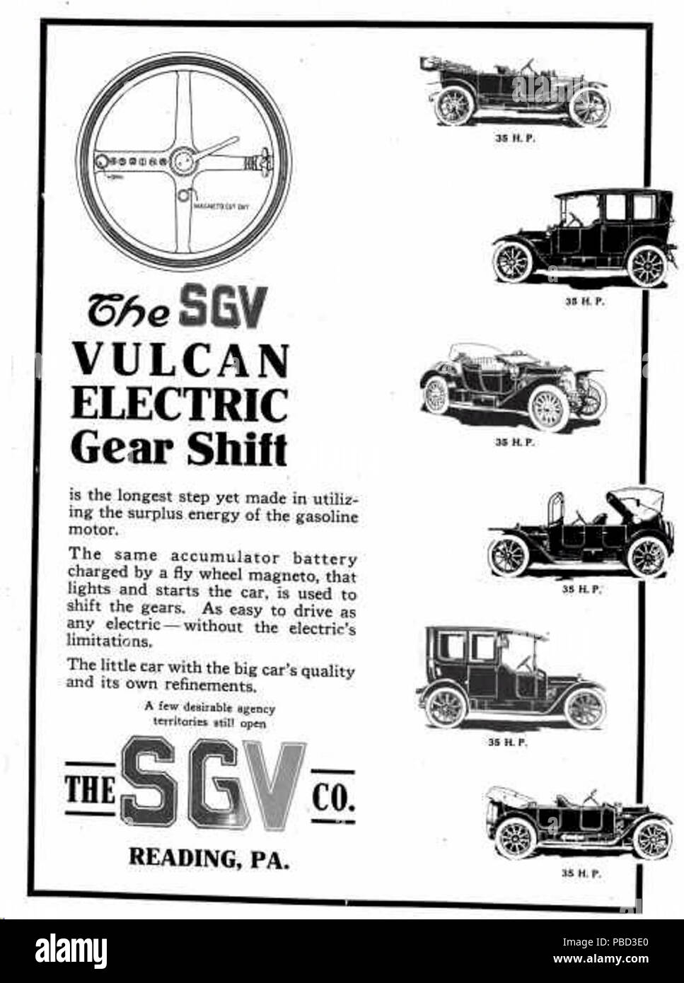 1281 S. G. V. Automobile Pubblicità (1913) Foto Stock