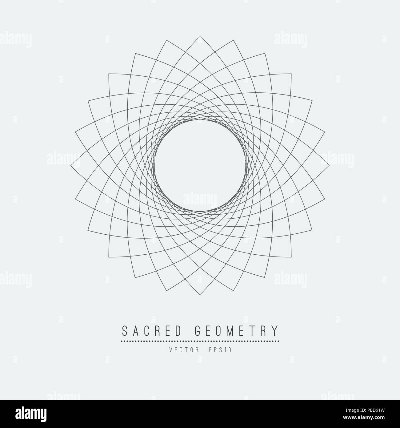 Geometria Sacra linea elemento vettore fiore della vita . Illustrazione Vettoriale . Illustrazione Vettoriale
