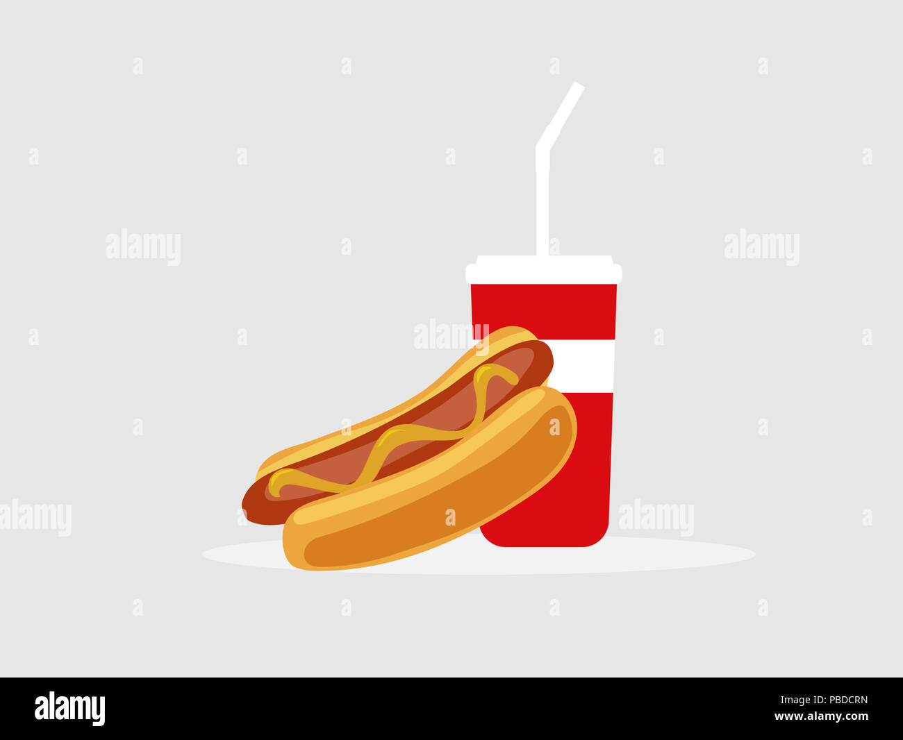 Hot Dog e bere sfondo Foto Stock