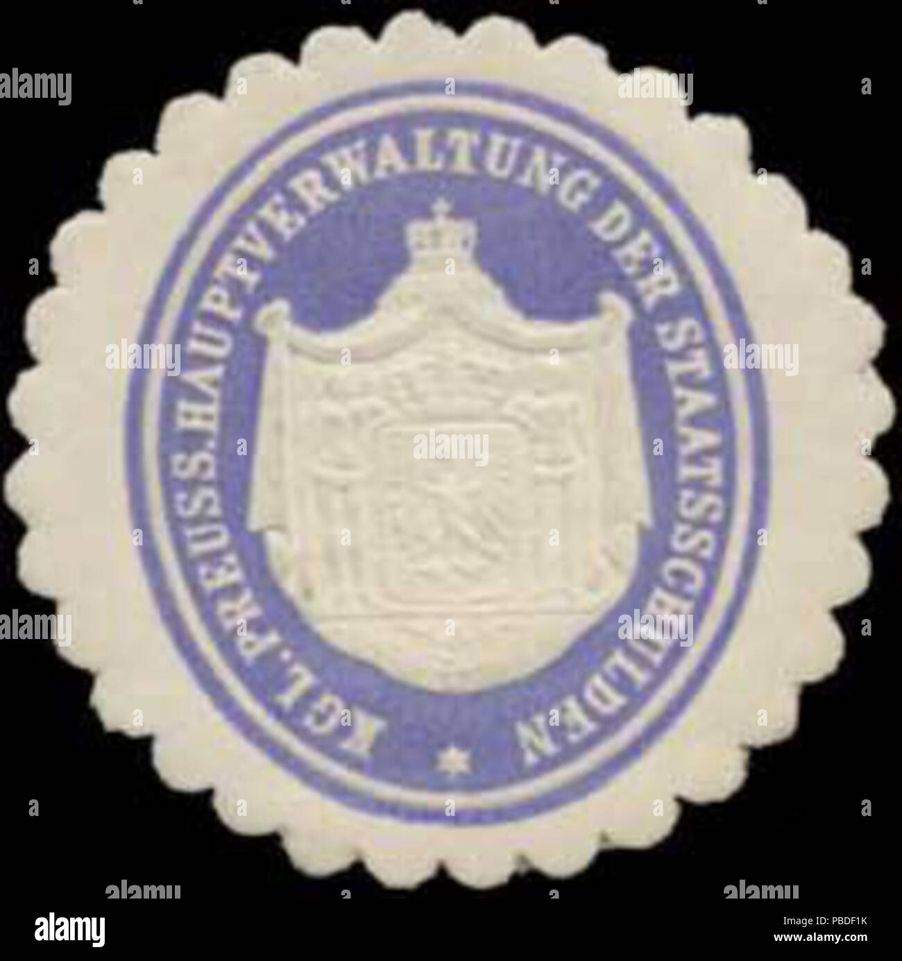 1425 Siegelmarke K.Pr. Hauptverwaltung der Staatsschulden W0381834 Foto Stock