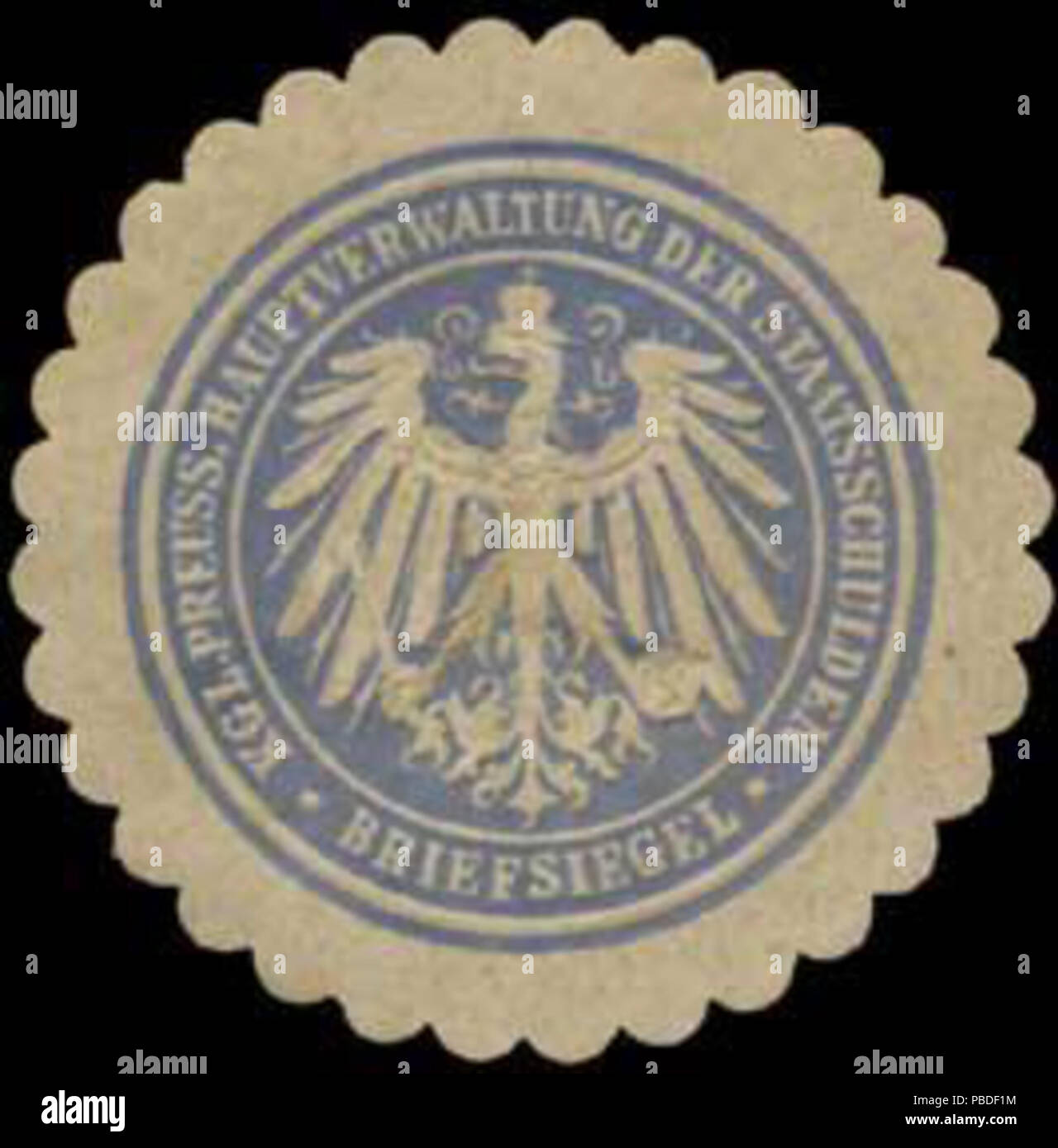 1425 Siegelmarke K.Pr. Hauptverwaltung der Staatsschulden W0387727 Foto Stock