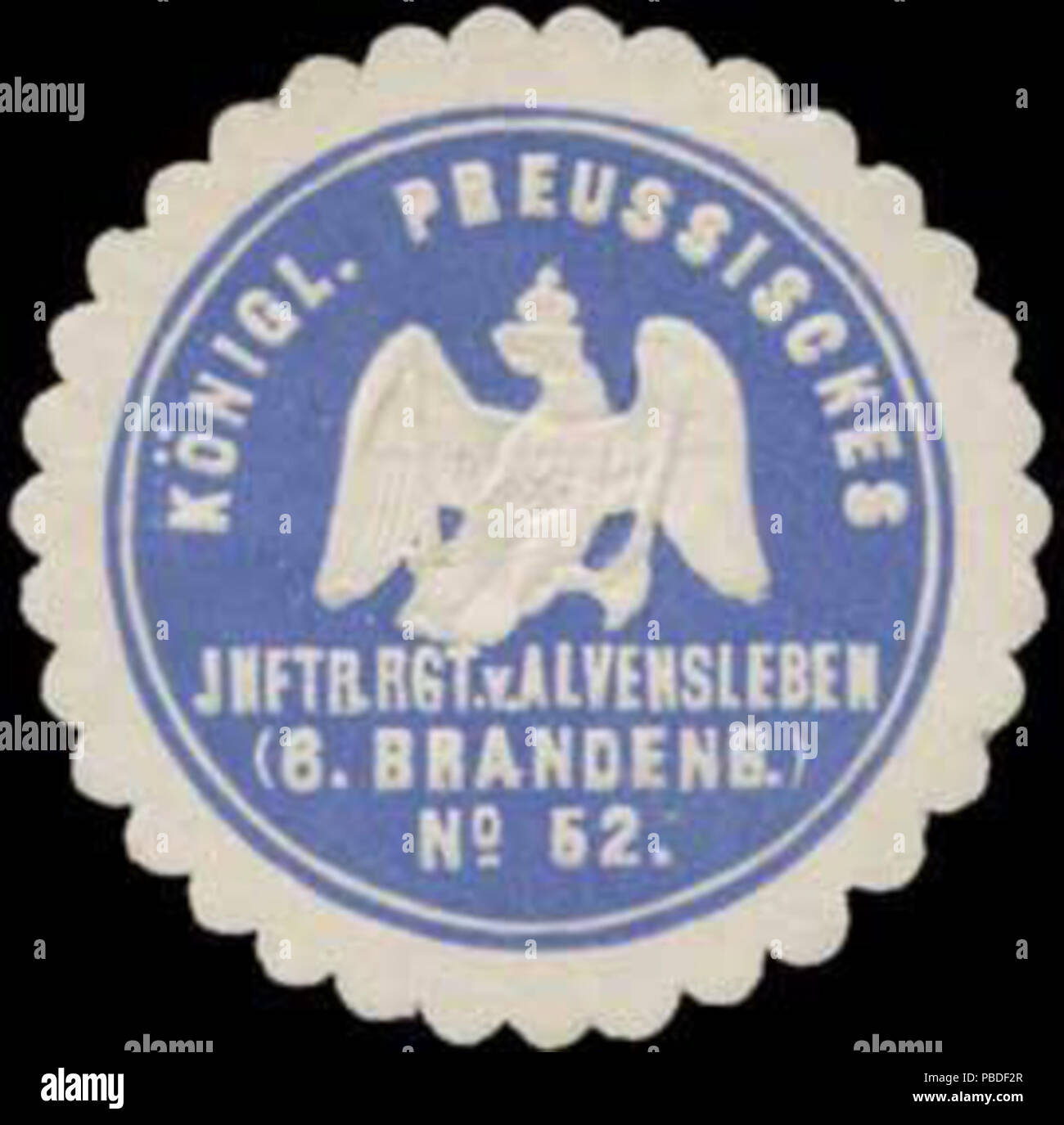 1425 Siegelmarke K.Pr. Infanterie reggimento von Alvensleben 6. Brandenb. No. 52 W0370721 Foto Stock