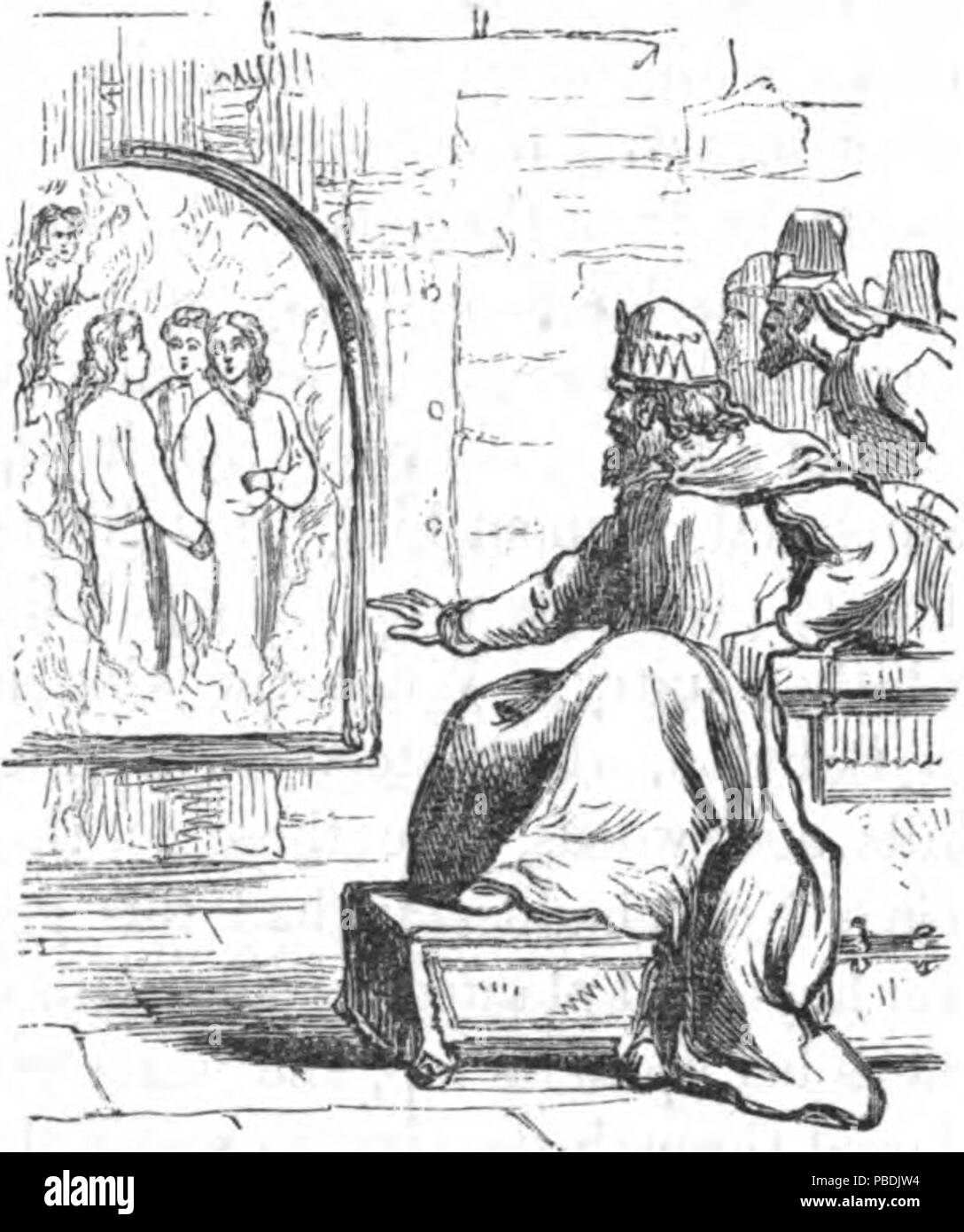 1311 Shadrak, Meshak e Abed-nego nella fornace ardente Foto Stock