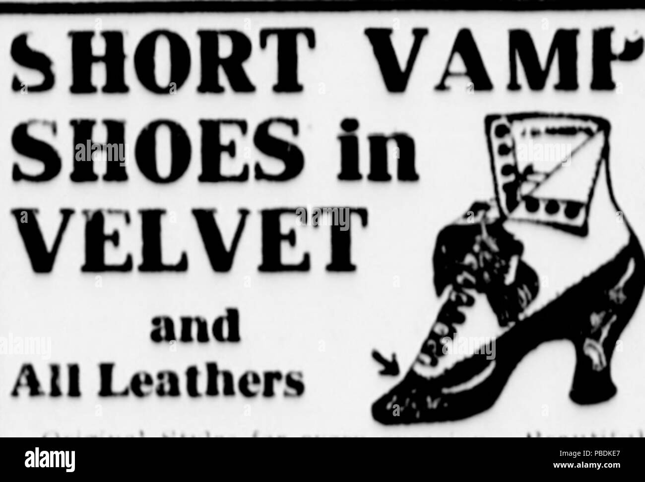 1316 Breve Vamp scarpe in velluto (1910) Foto Stock