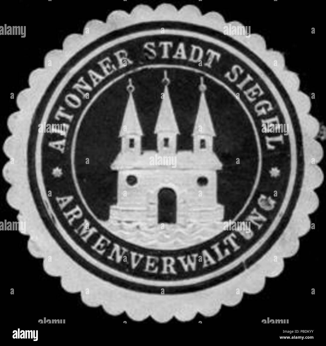 1319 Siegelmarke Altonaer Stadt Siegel - Armenverwaltung W0221363 Foto Stock