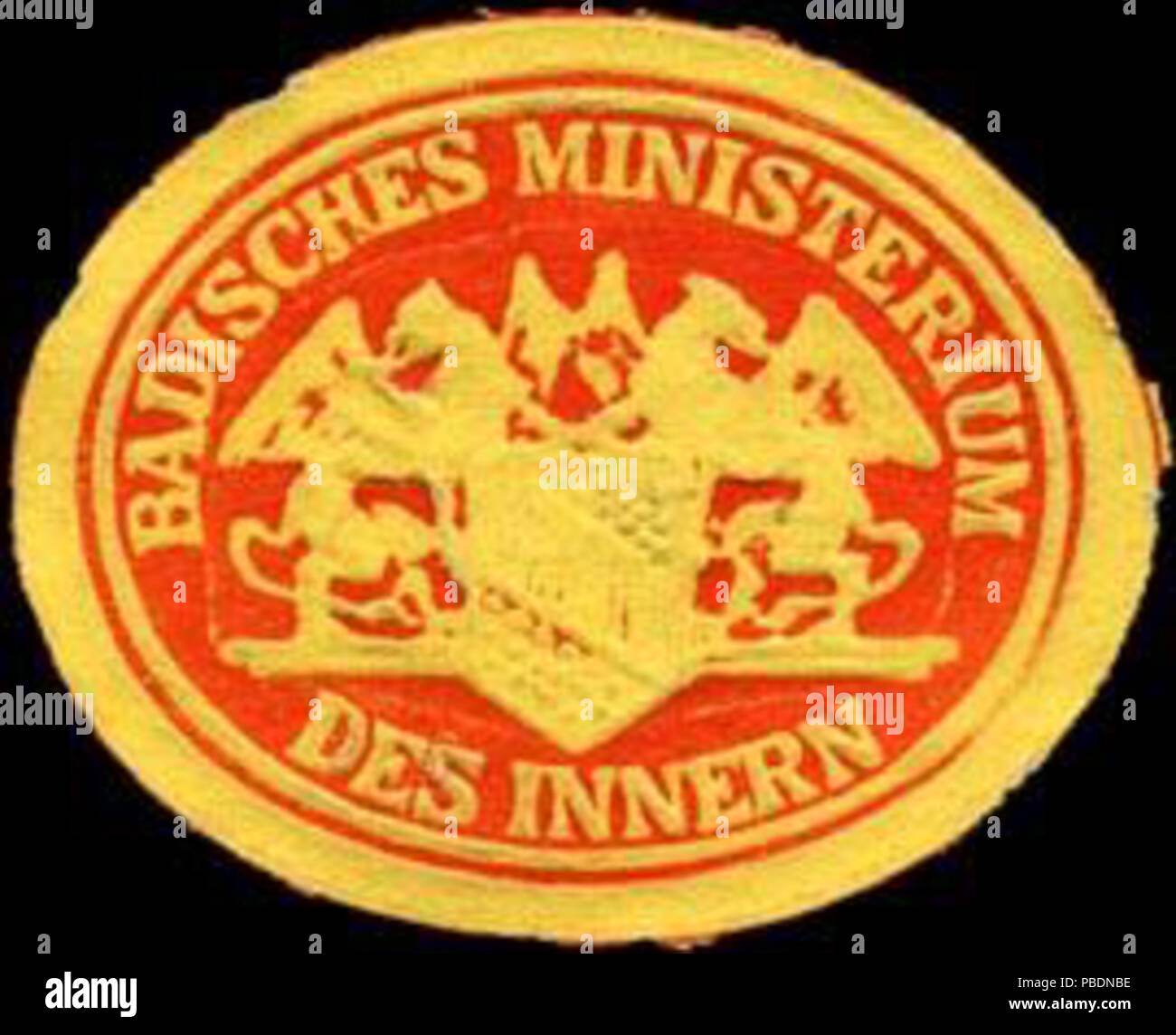 1325 Siegelmarke Badischer Ministerium des Innern W0234138 Foto Stock