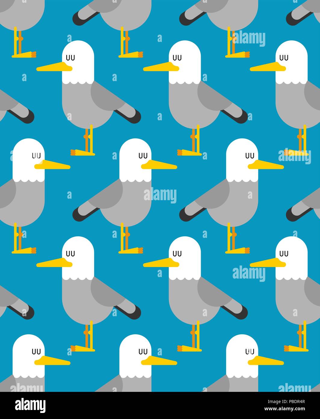 Seagull pattern seamless. gabbiano uccello sfondo. Illustrazione Vettoriale Illustrazione Vettoriale