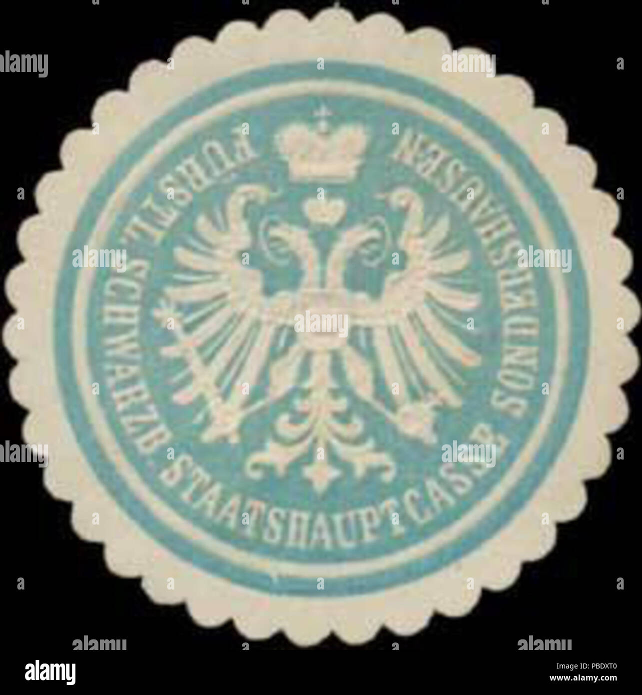 1354 Siegelmarke F. Schwarzb. Staatshauptcasse Sondershausen W0390432 Foto Stock