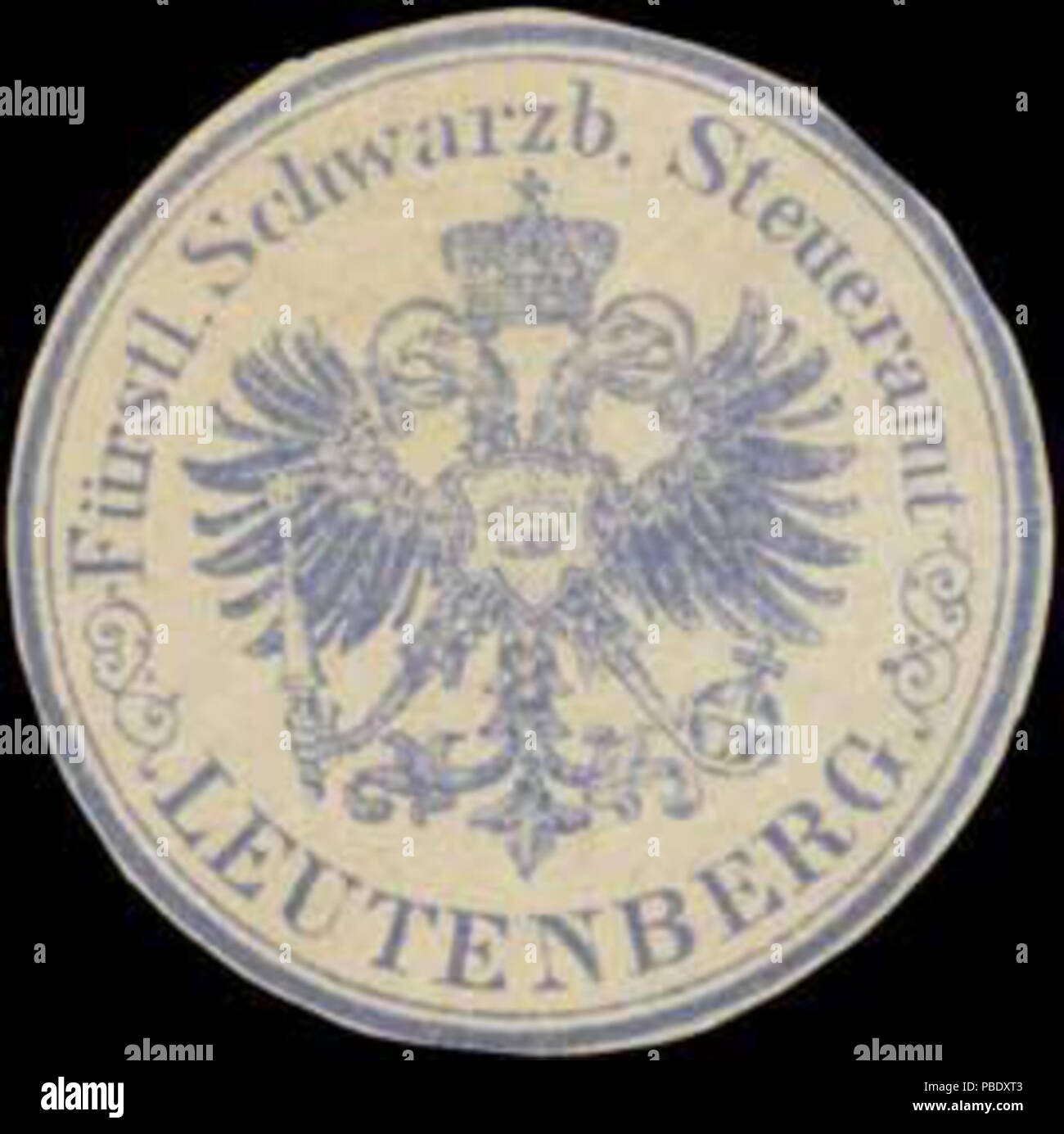 1354 Siegelmarke F. Schwarzb. Leutenberg Steueramt W0360505 Foto Stock