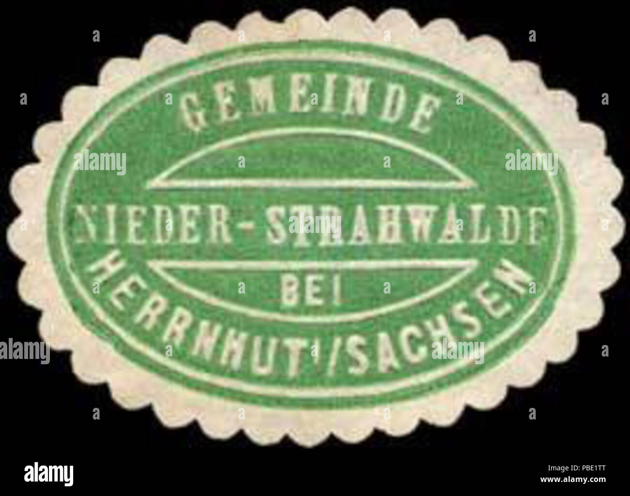 1371 Siegelmarke Gemeinde Nieder-Strahwalde bei Herrnhut in Sachsen W0252921 Foto Stock
