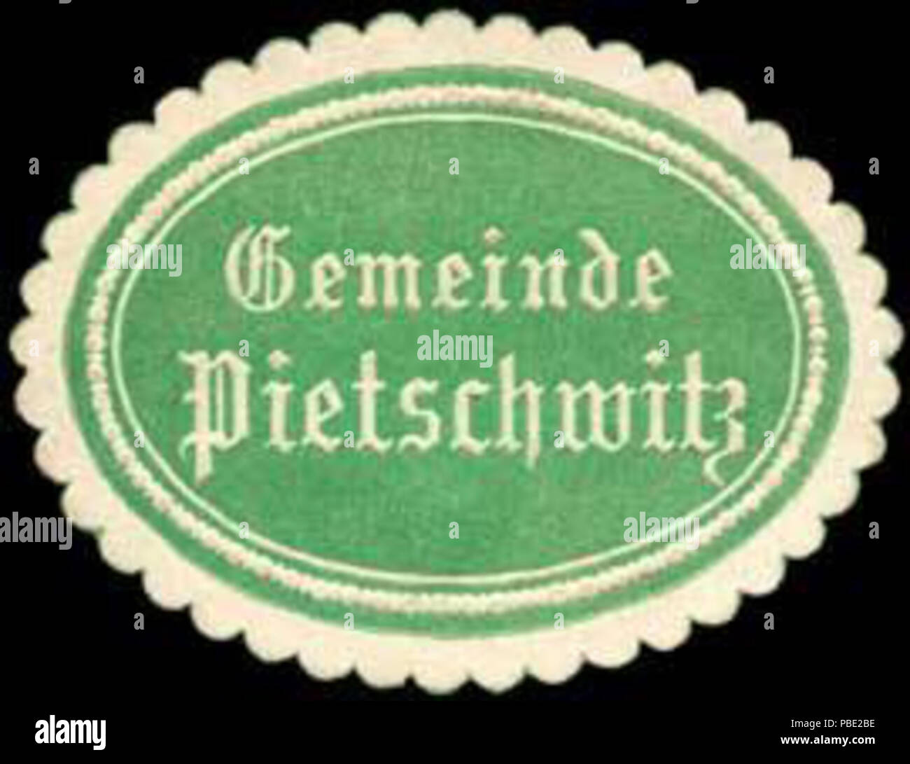 1372 Siegelmarke Gemeinde Pietschwitz W0252610 Foto Stock
