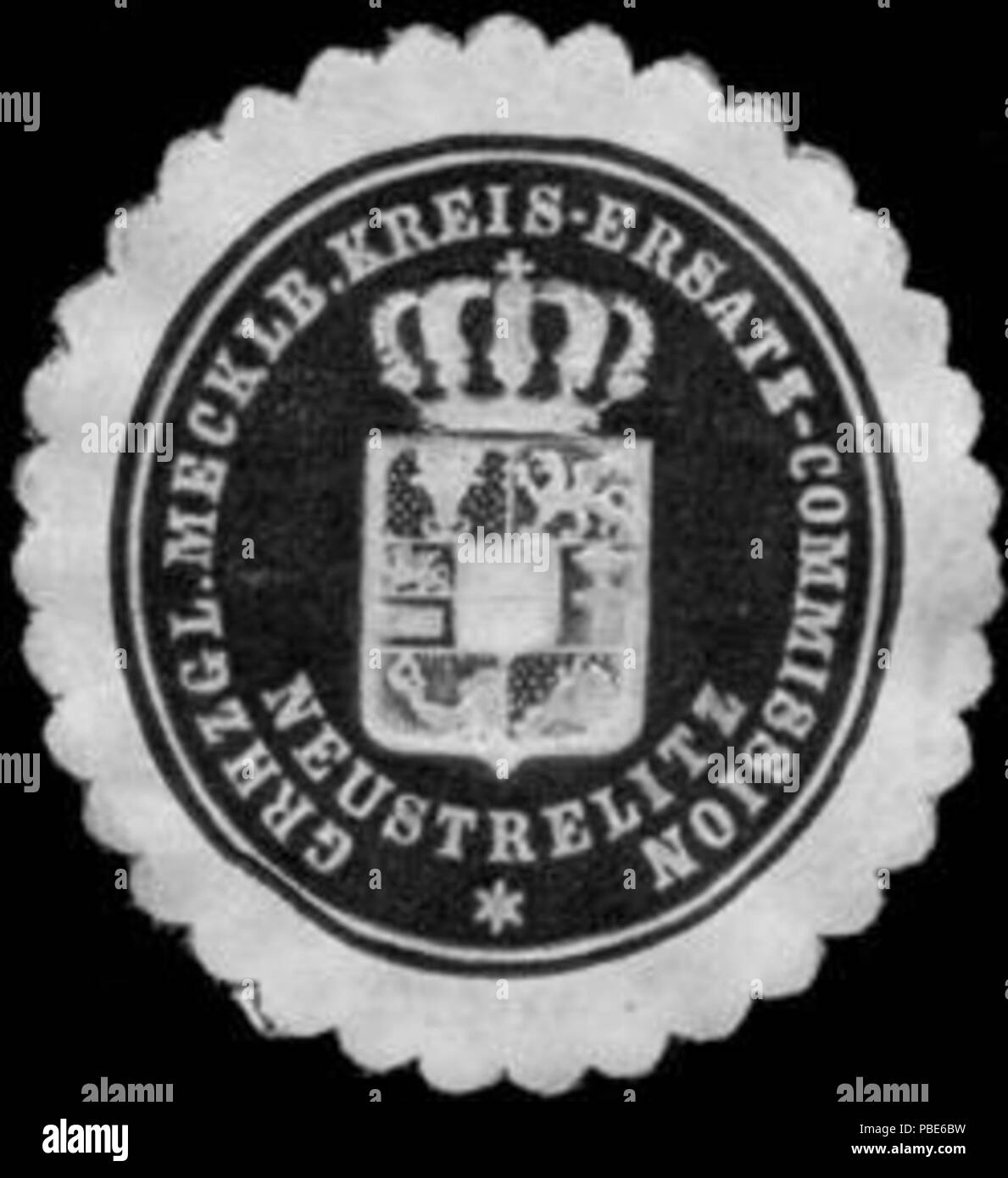 1396 Siegelmarke Grossherzoglich Mecklenburgische Kreis - surrogato - Commissione - Neustrelitz W0215388 Foto Stock
