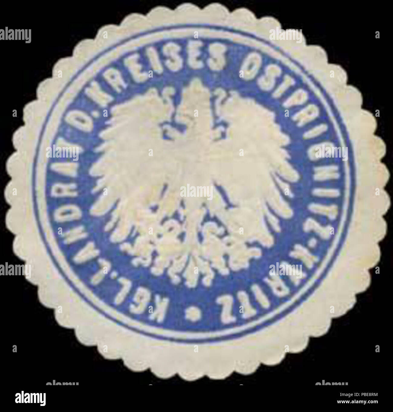 1407 Siegelmarke K. Landrat d. Kreises Ostprignitz Kyritz W0387694 Foto Stock