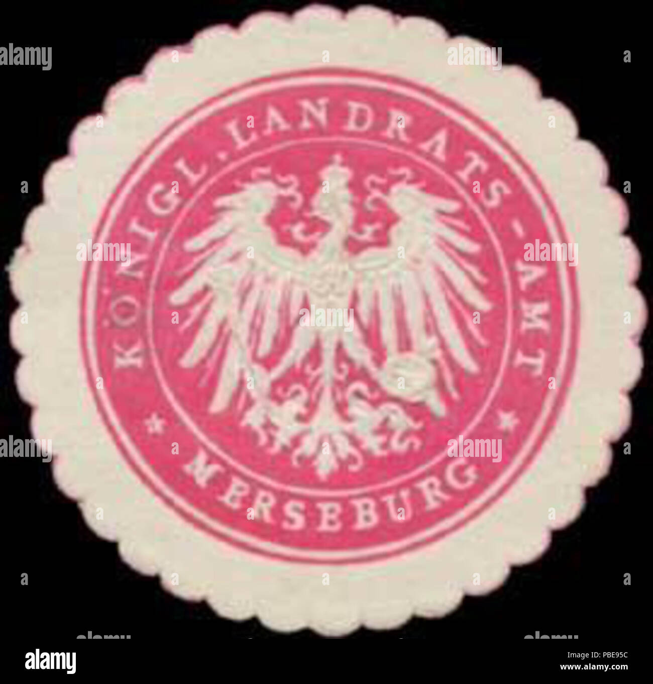 1408 Siegelmarke K. Landrats-Amt Merseburg W0390571 Foto Stock