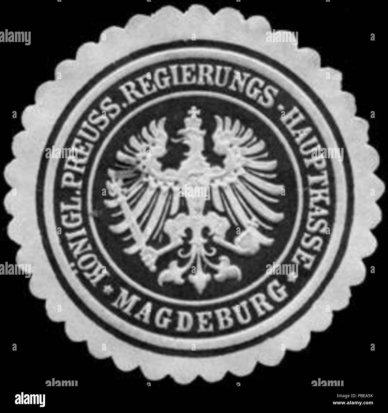 1415 Siegelmarke K. Pr. Regierungs - Hauptkasse - Magdeburg W0217328 Foto Stock