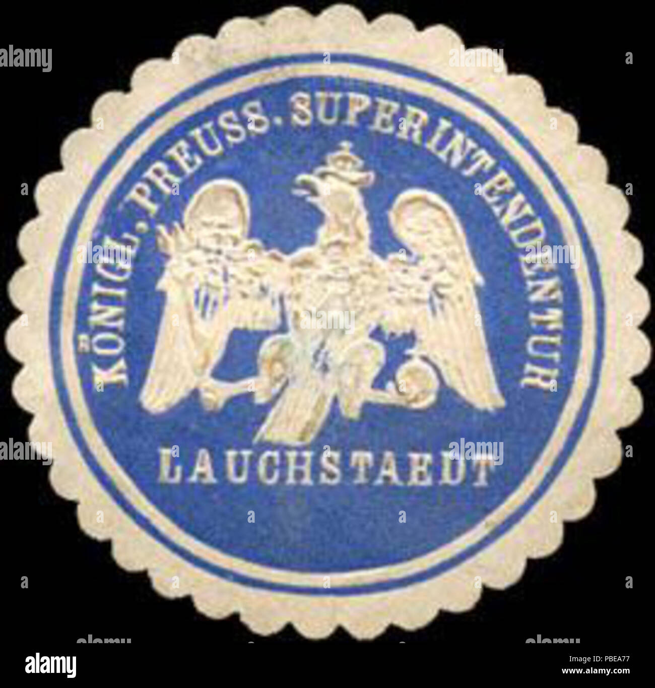 1415 Siegelmarke K. Pr. Superintendentur - Lauchstaedt W0217407 Foto Stock