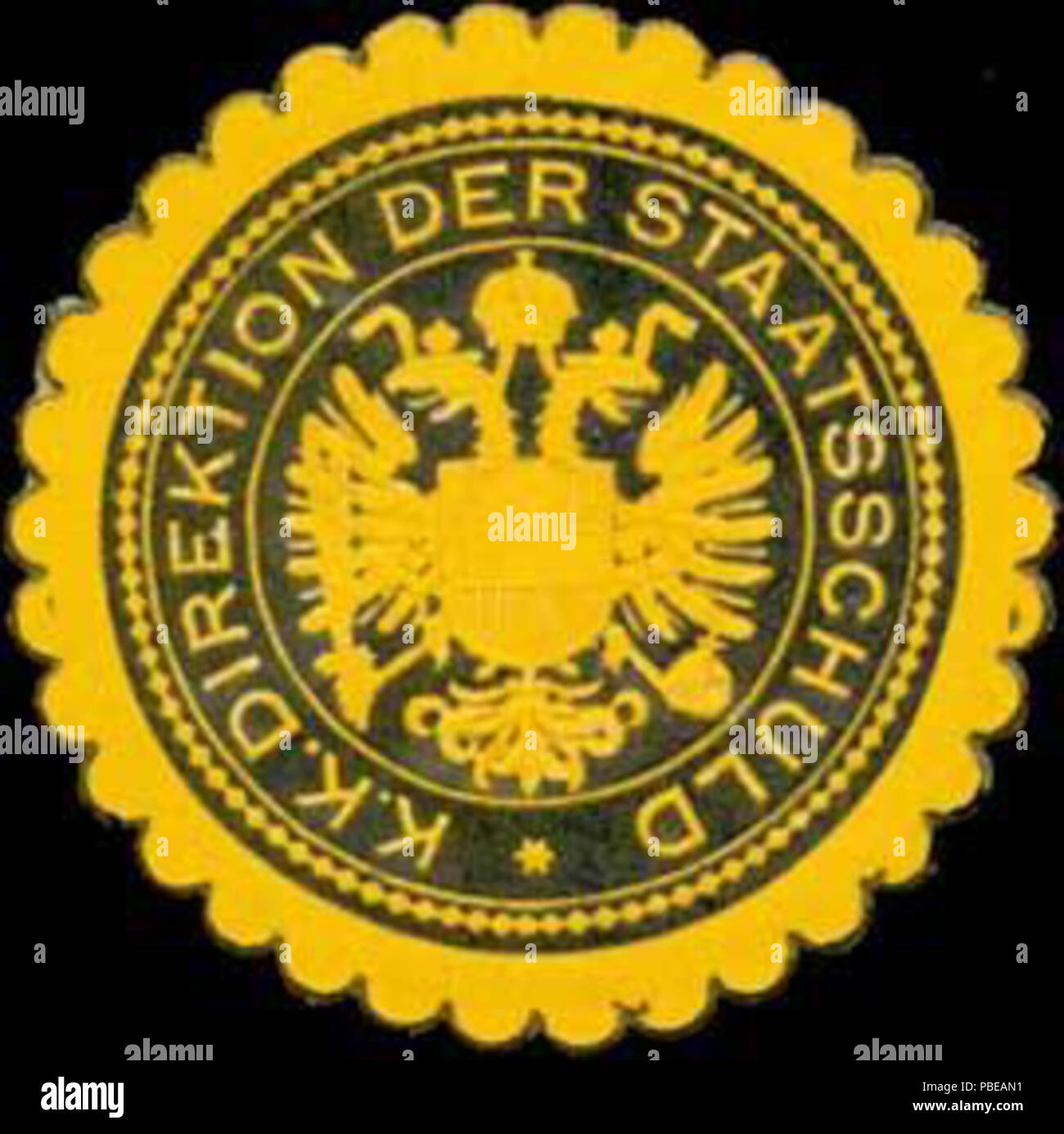 1419 Siegelmarke K.K. Direktion der Staatsschulden W0317583 Foto Stock
