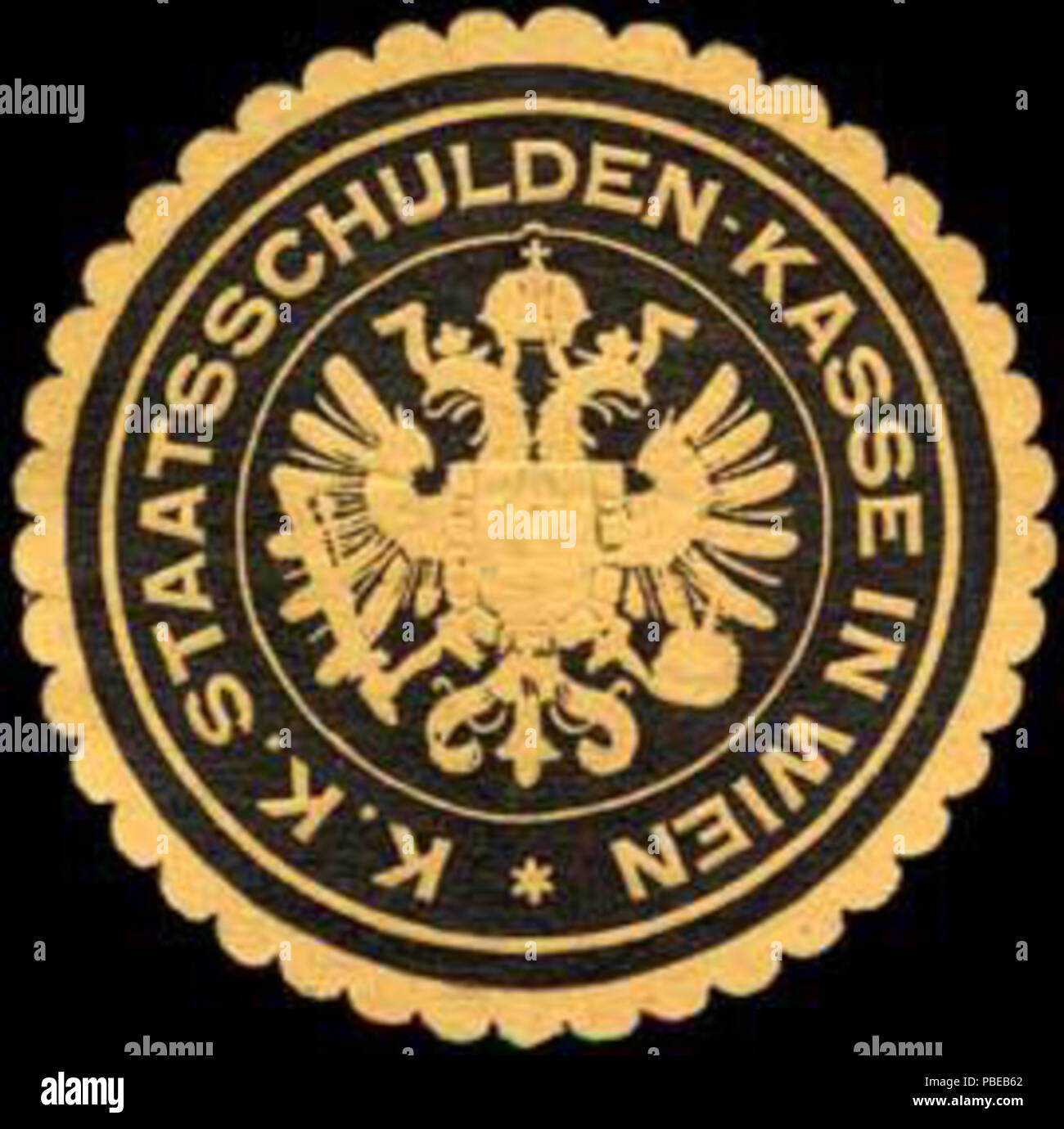 1421 Siegelmarke K.K. Staatsschulden-Kasse in Wien W0255955 Foto Stock