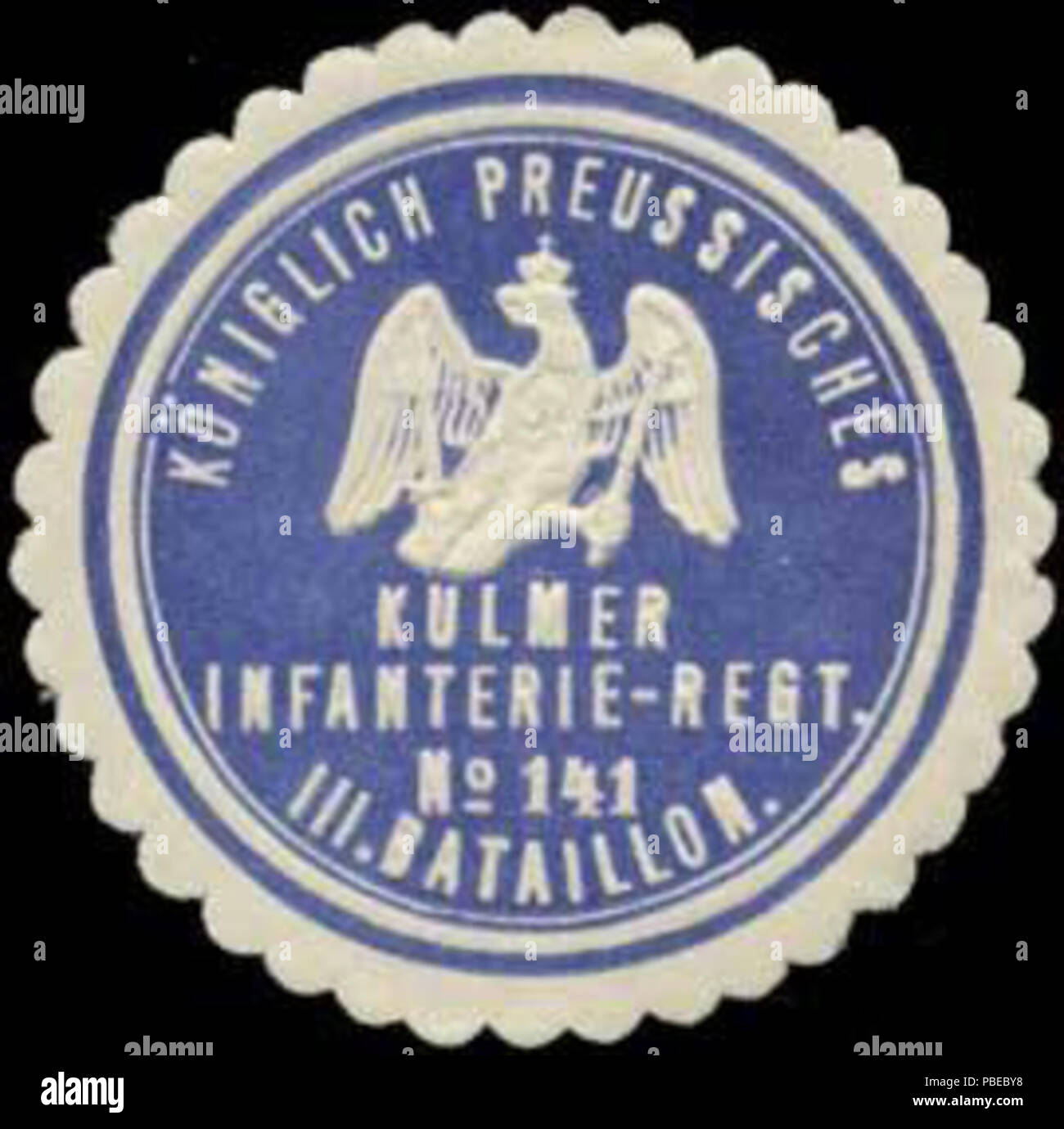 1426 Siegelmarke K.Pr. Kulmer Infanterie-Regiment n. 141, III. Battaglione W0346831 Foto Stock