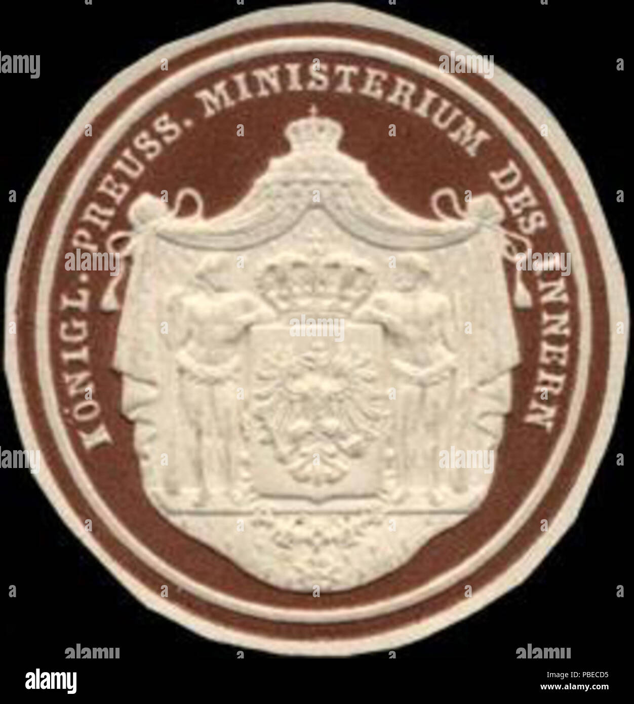1428 Siegelmarke K.Pr. Ministerium des Innern W0212150 Foto Stock