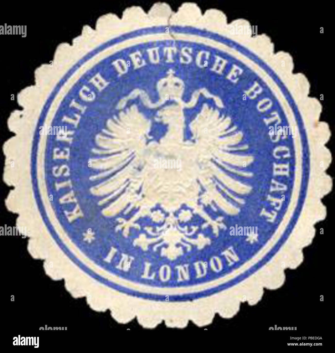 1436 Siegelmarke Kaiserlich Deutsche Botschaft in London W0204473 Foto Stock