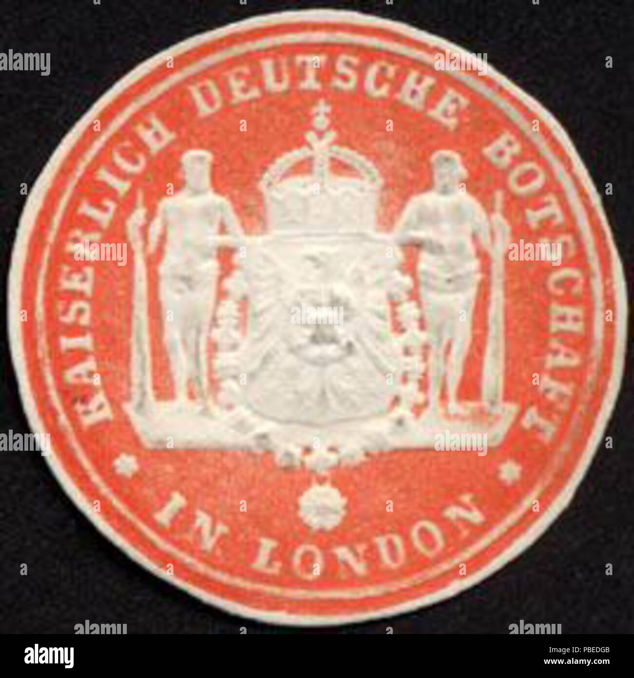 1436 Siegelmarke Kaiserlich Deutsche Botschaft in London W0232872 Foto Stock