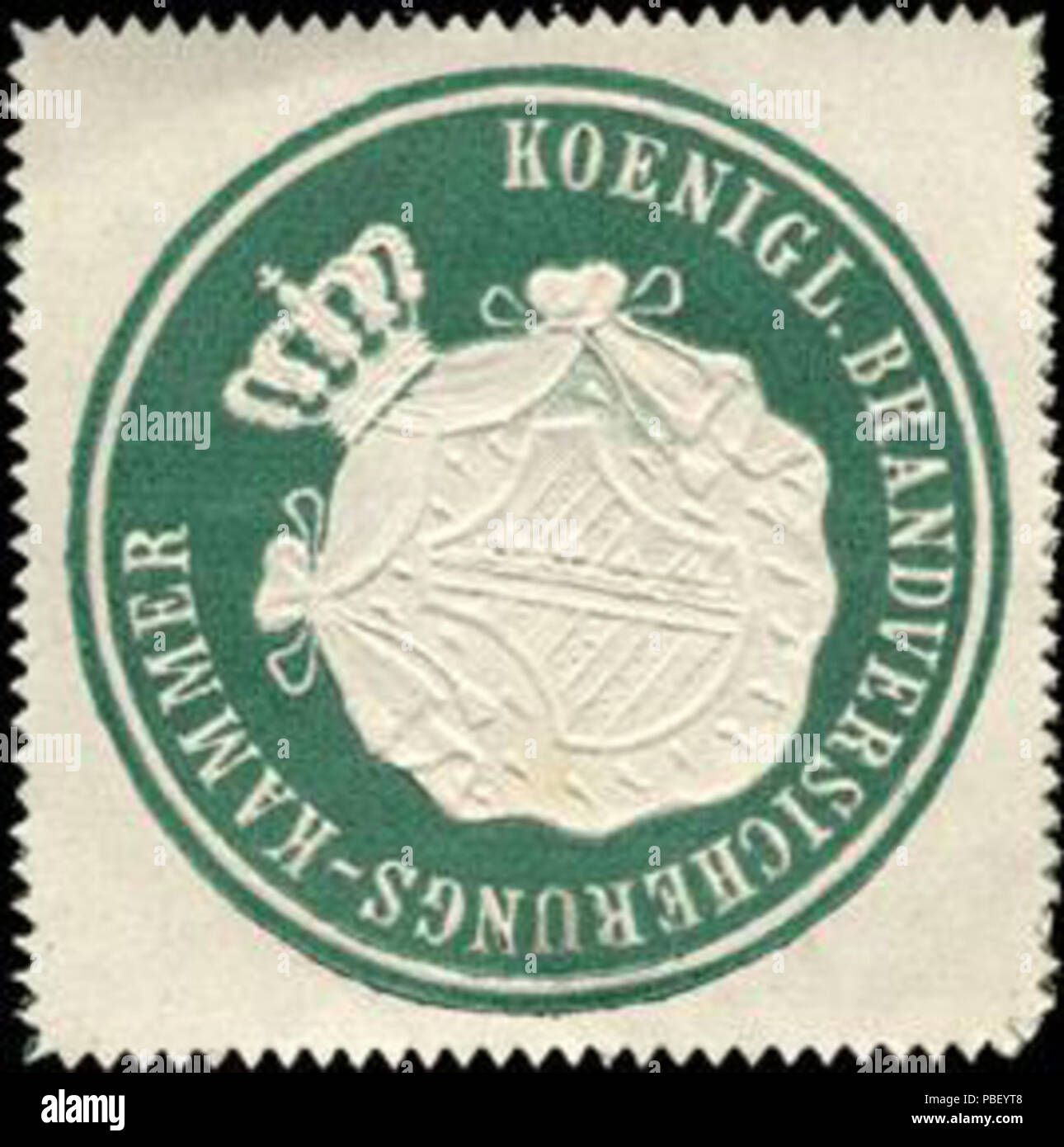 1443 Siegelmarke Koenigliche Brandversicherungs Kammer W0211230 Foto Stock
