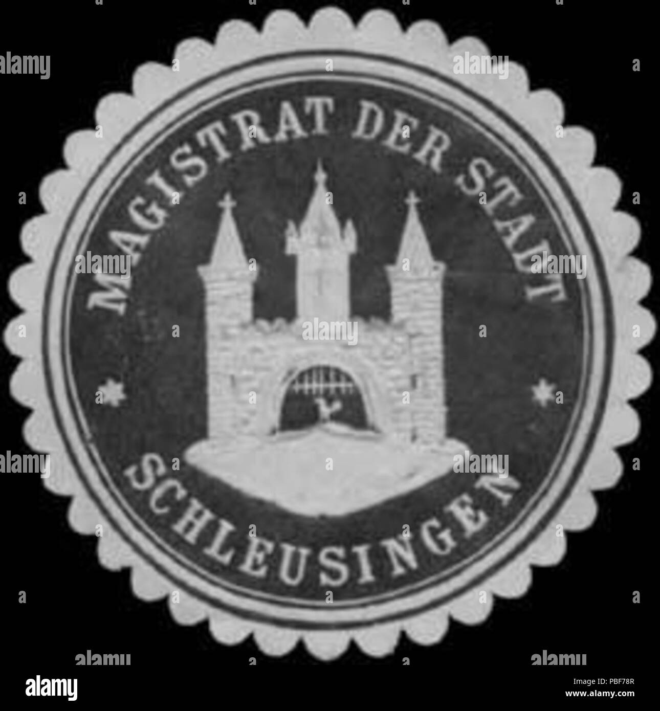 1484 Siegelmarke Magistrat der Stadt Schleusingen W0391222 Foto Stock