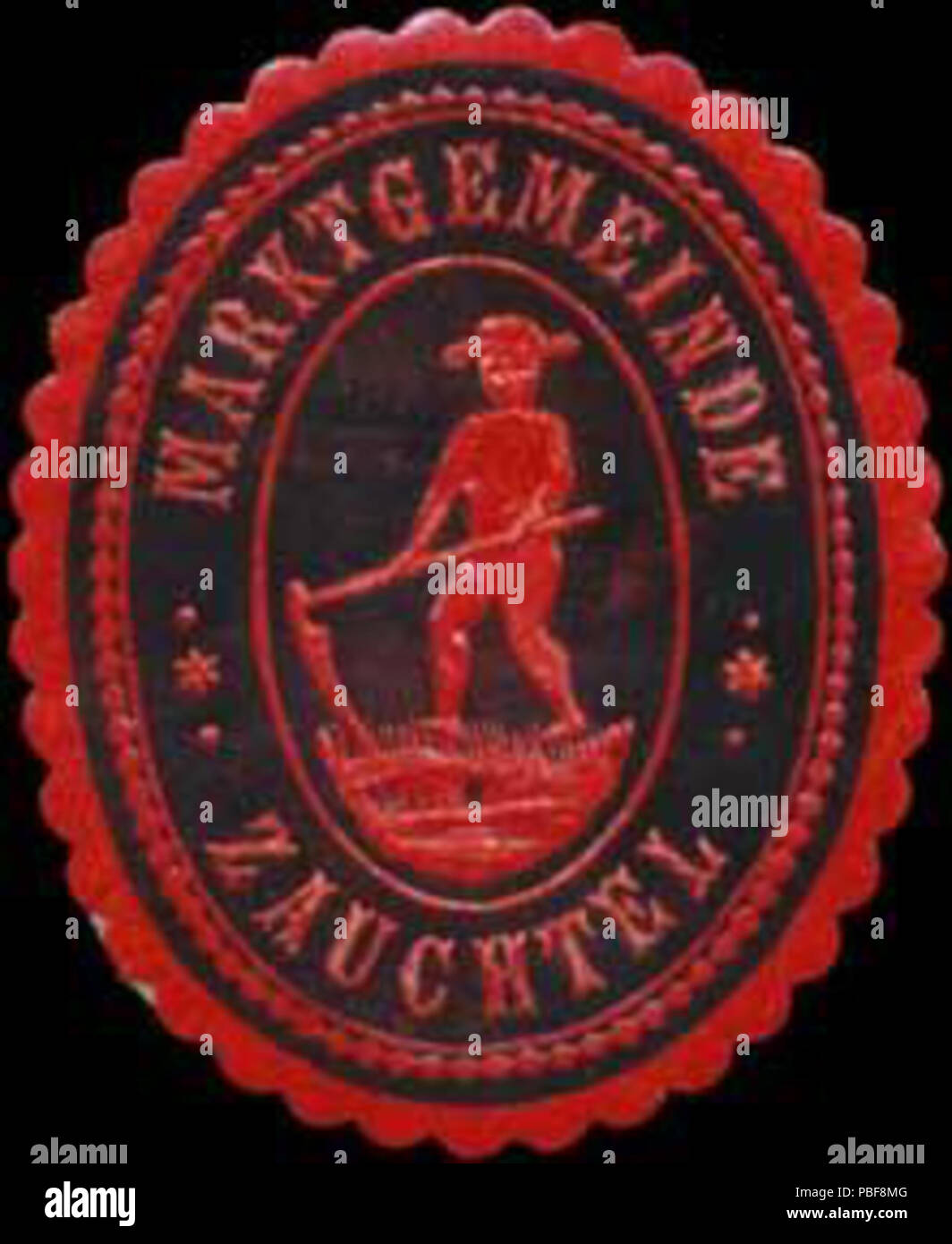 1491 Siegelmarke Marktgemeinde Zauchtel W0319657 Foto Stock