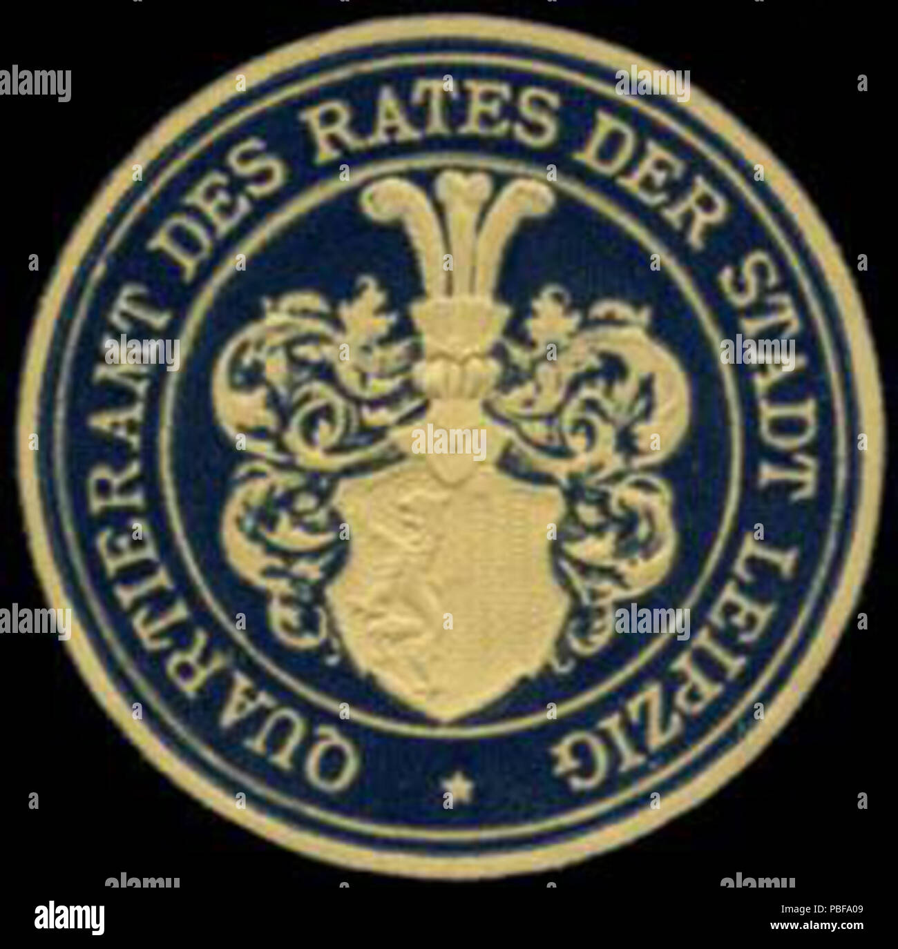 1498 Siegelmarke Quartieramt des tariffe der Stadt Leipzig W0227346 Foto Stock