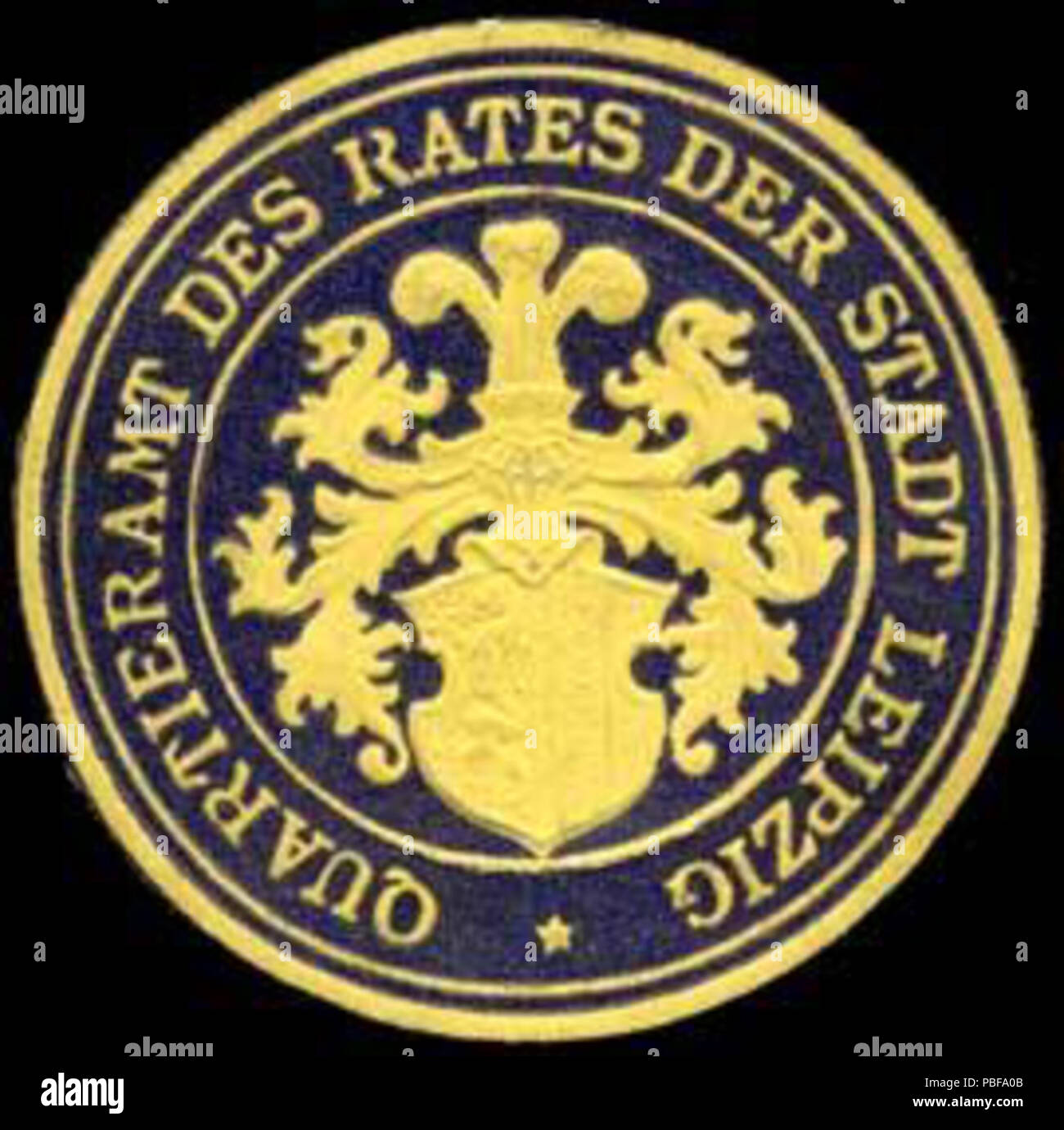 1498 Siegelmarke Quartieramt des tariffe der Stadt Leipzig W0247159 Foto Stock