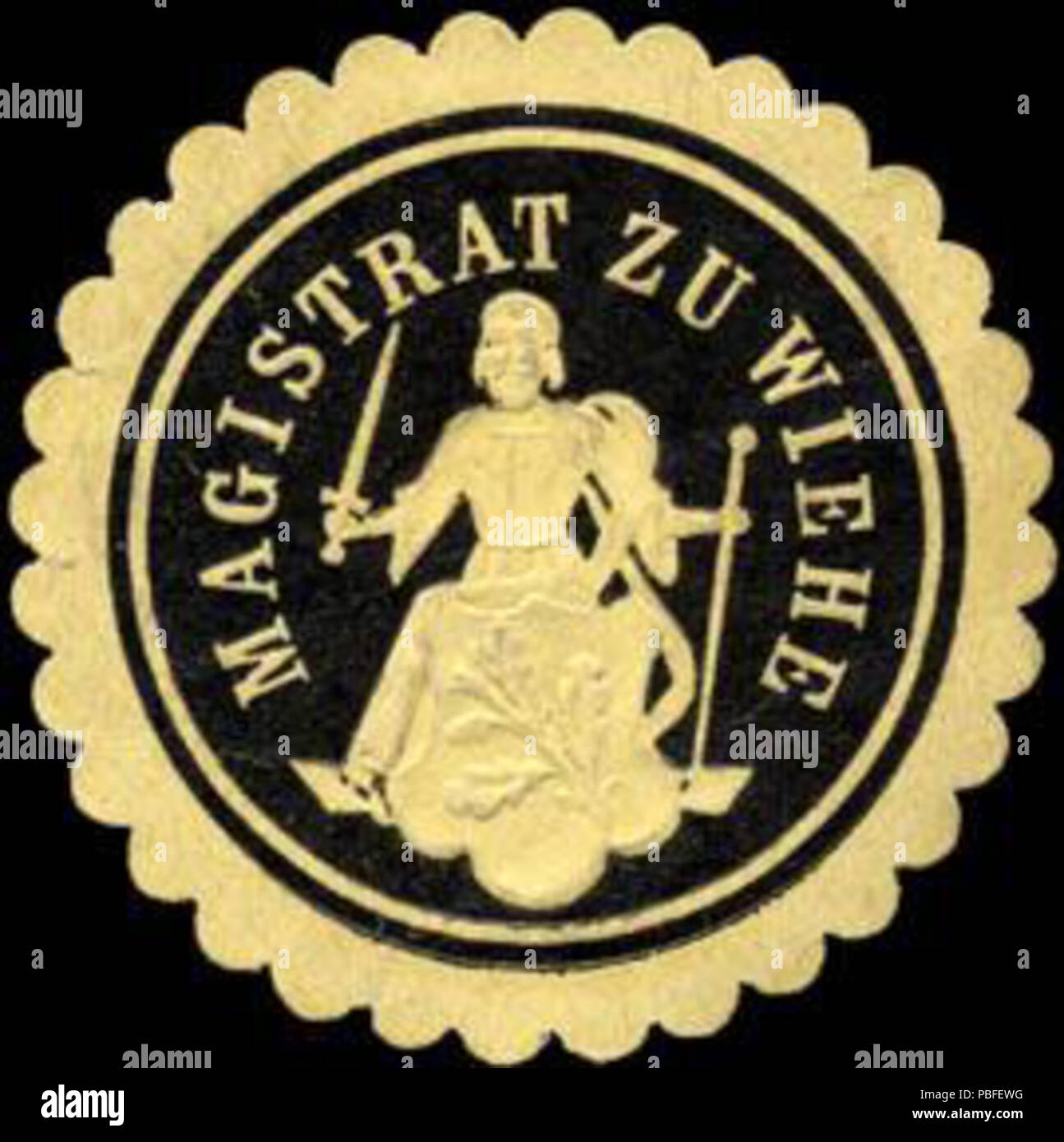1490 Siegelmarke Magistrat zu Wiehe W0233838 Foto Stock
