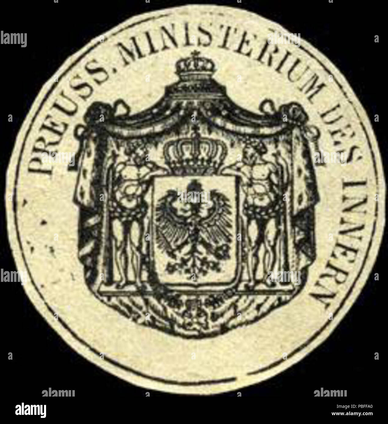 1496 Siegelmarke Preussisches Ministerium des Innern W0221509 Foto Stock