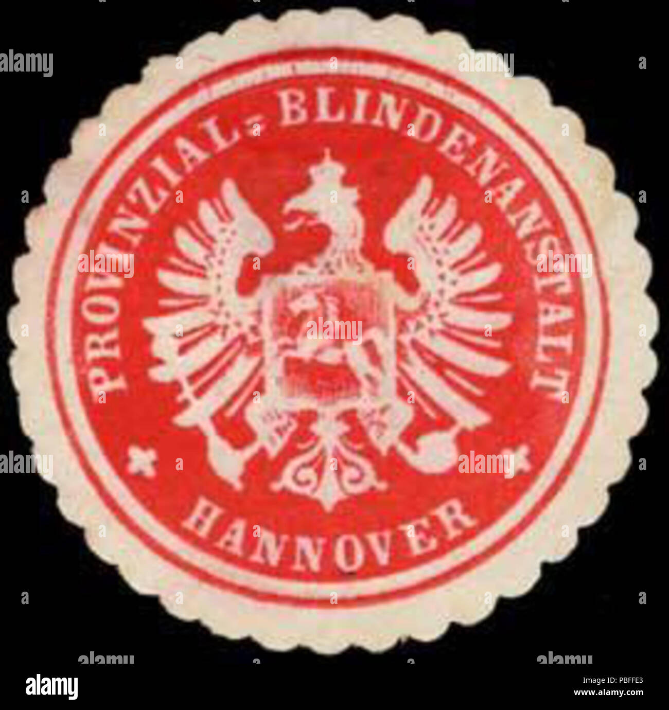 1497 Siegelmarke Provinzial - Blindenanstalt - Hannover W0246585 Foto Stock
