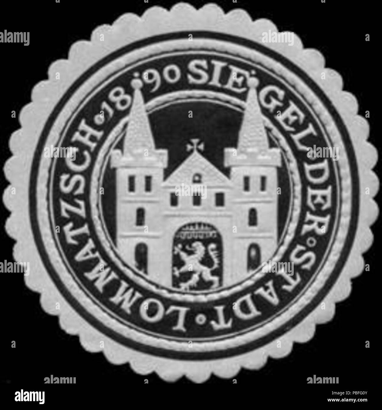 1508 Siegelmarke Siegel der Stadt Lommatzsch W0312658 Foto Stock