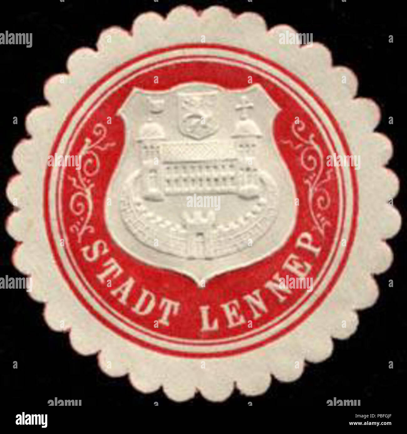 1516 Siegelmarke Stadt Lennef W0232563 Foto Stock