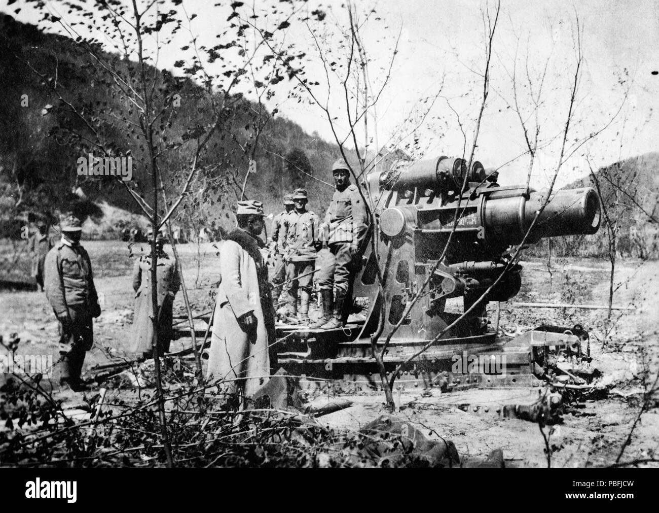 1544 Skoda 30,5 Mörser mozsárágyú. Fortepan 73320 Foto Stock