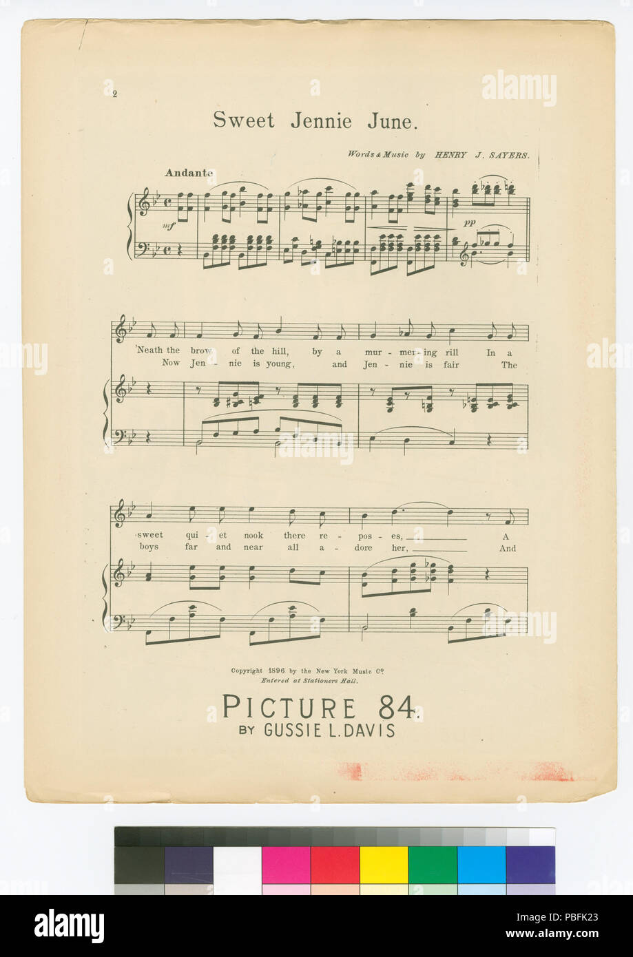 1590 dolce Jennie Giugno (NYPL ADE-464305-1709439) Foto Stock