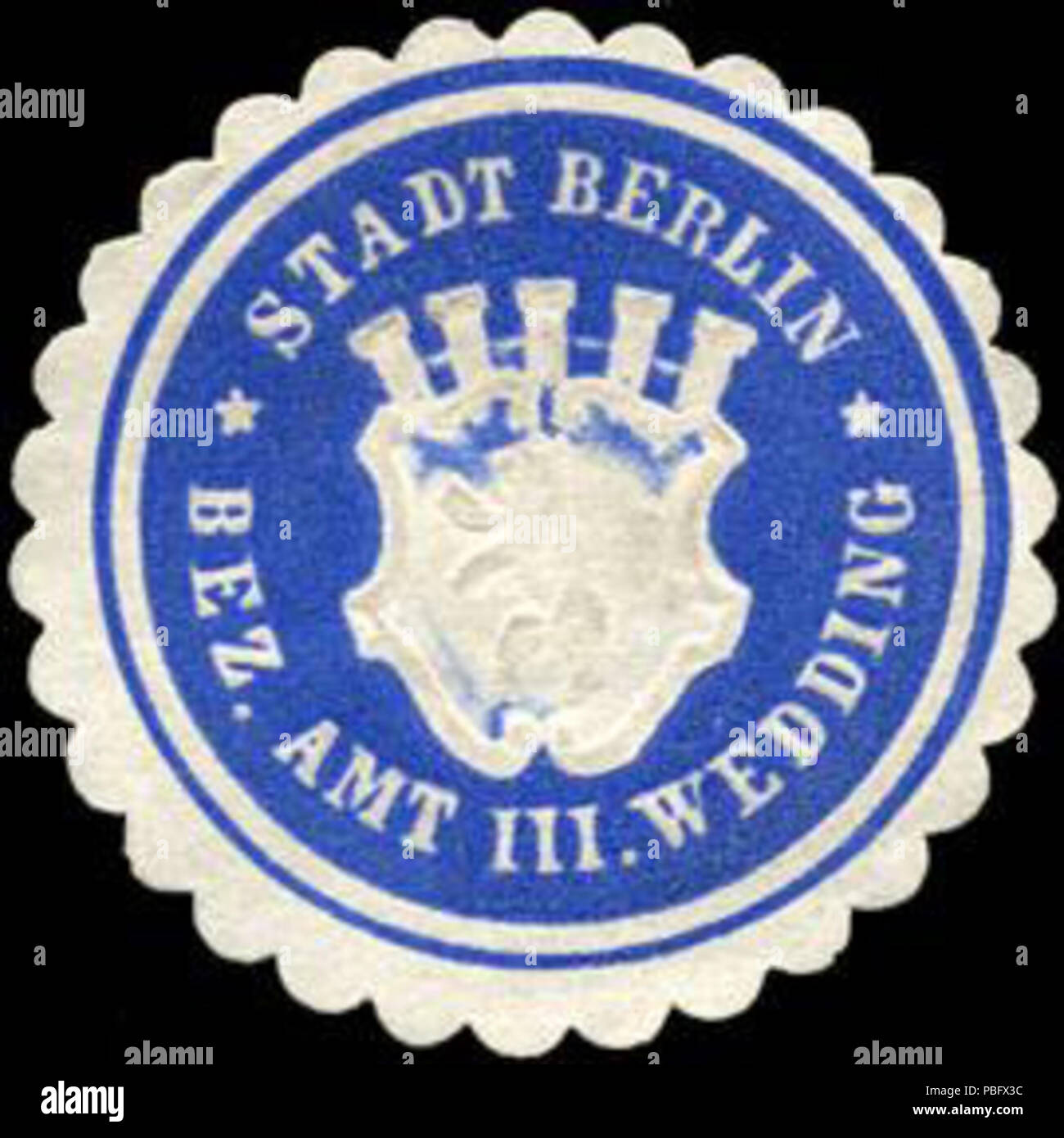 1514 Siegelmarke Stadt Berlino - Bezirks Amt III. Wedding W0215534 Foto Stock