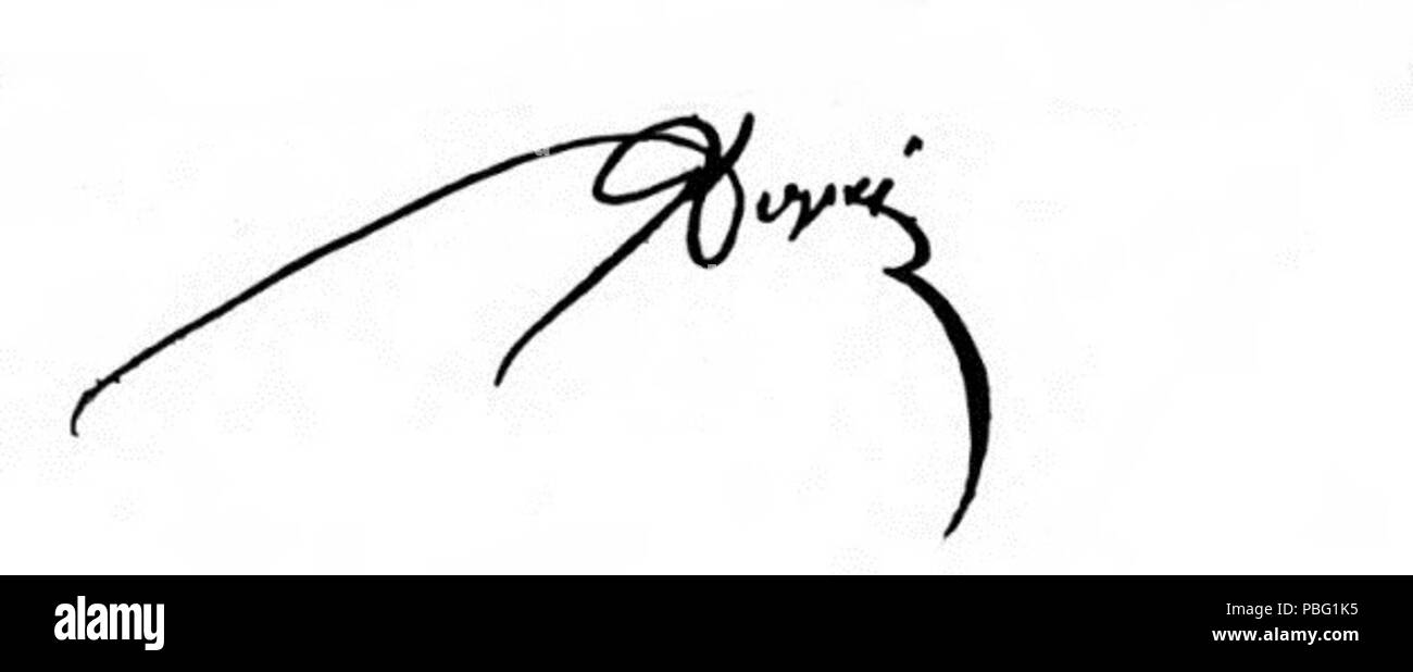 1535 Firma di Giovanni Duprè Foto Stock