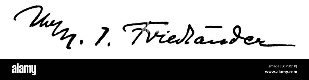 1535 Firma di Max J. Friedländer Foto Stock