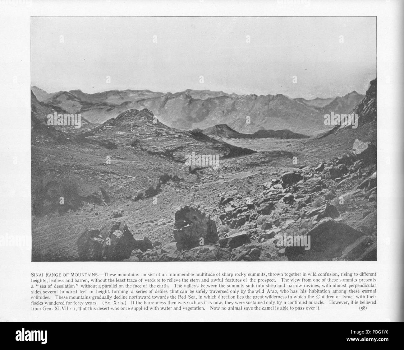 1538 Il Sinai. Gamma di montagne, 58.terra santa fotografato. Daniel B. Shepp. 1894 Foto Stock