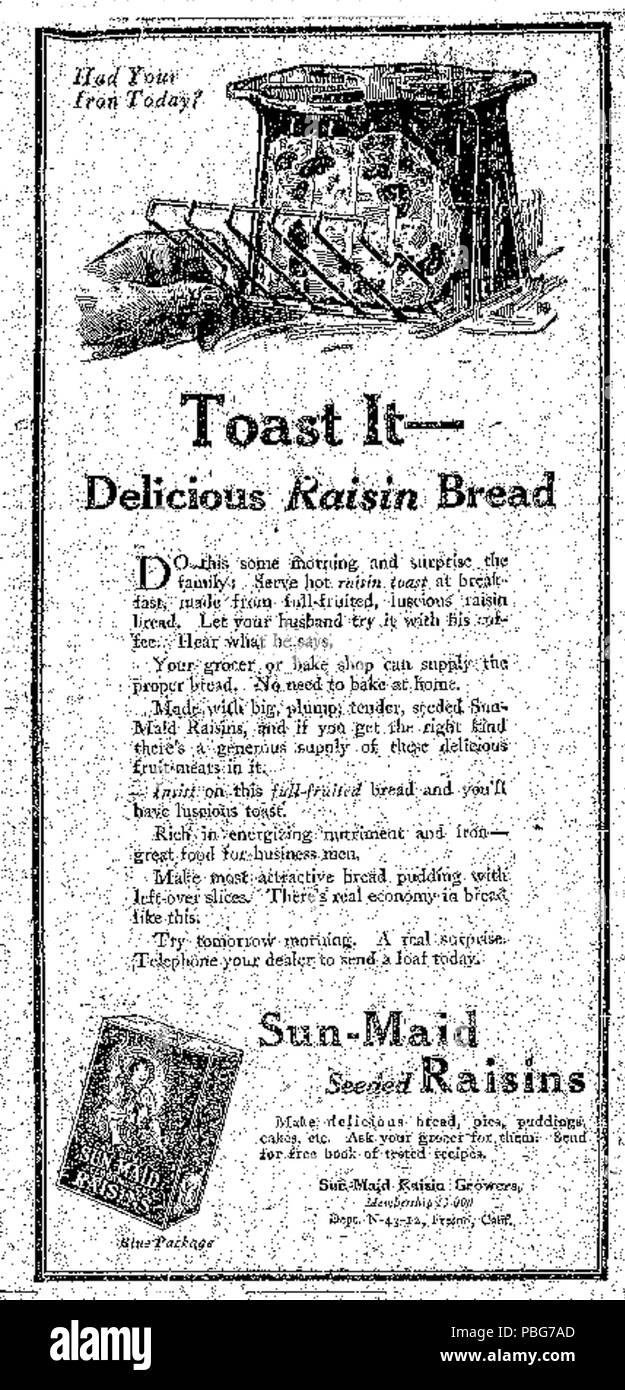 1584 Sun Maid Raisins-The Wingham anticipo, 1922-07-06, pagina 2 Foto Stock