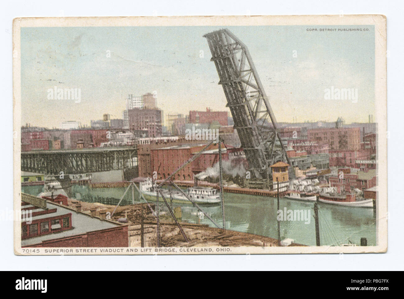 1586 Superior Street Viaduct e il ponte di sollevamento, Cleveland, Ohio (NYPL b12647398-73848) Foto Stock