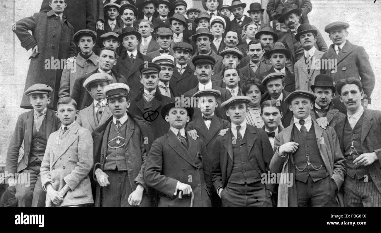 1594 Sztrájkolók az 1900-come évek elején. Fortepan 25419 Foto Stock