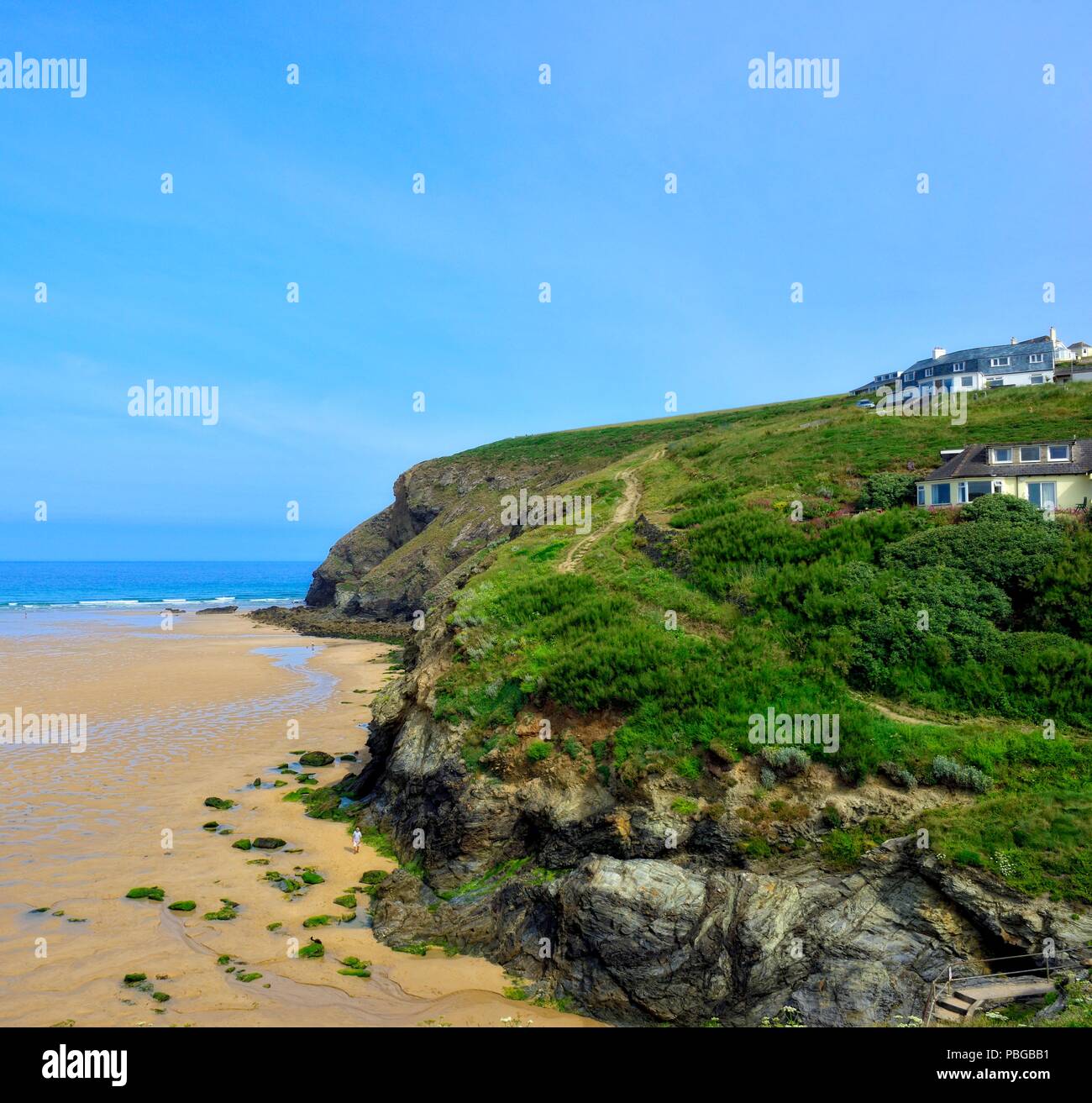 Mawgan Porth Beach,Cornwall,l'Inghilterra,UK Foto Stock