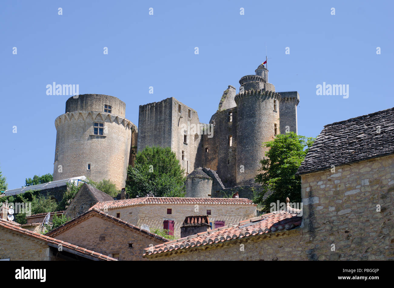 Chateau de Bonaguil nel sud-ovest della Francia Foto Stock