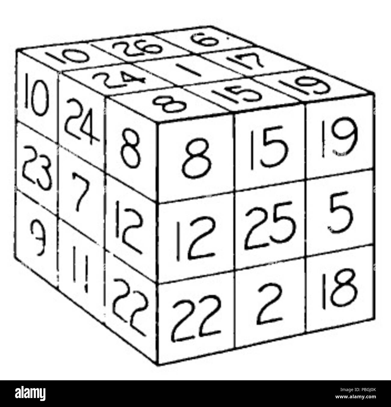 982 Magia cubo 3x3x3 Foto Stock