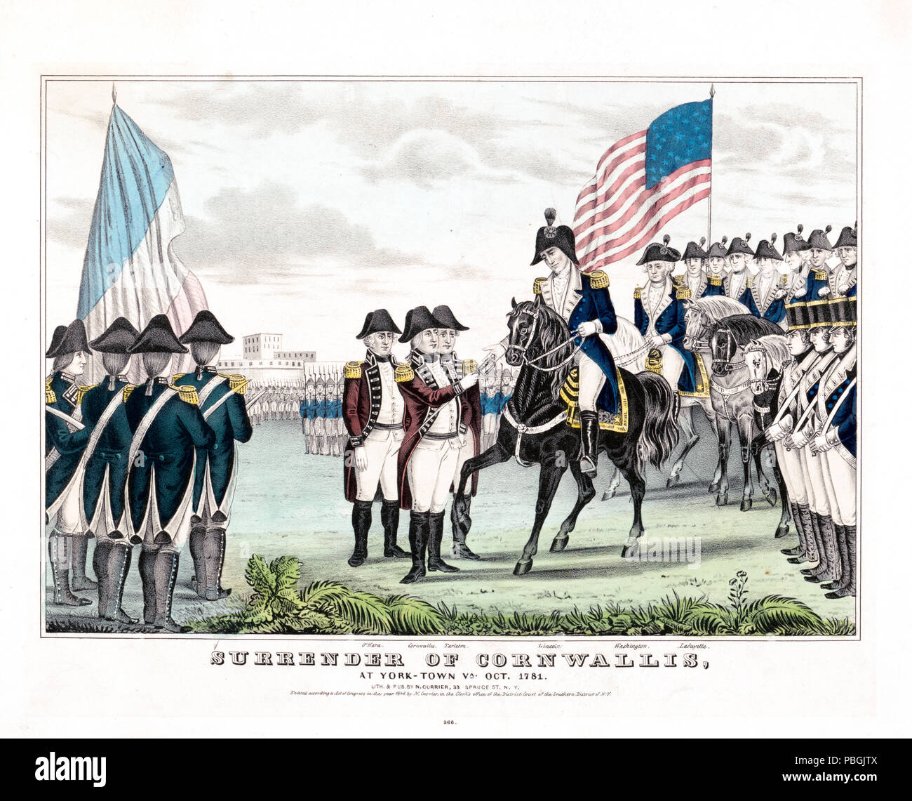 La rinuncia del Cornwallis a York-Town Va. ott. 1781 Foto Stock